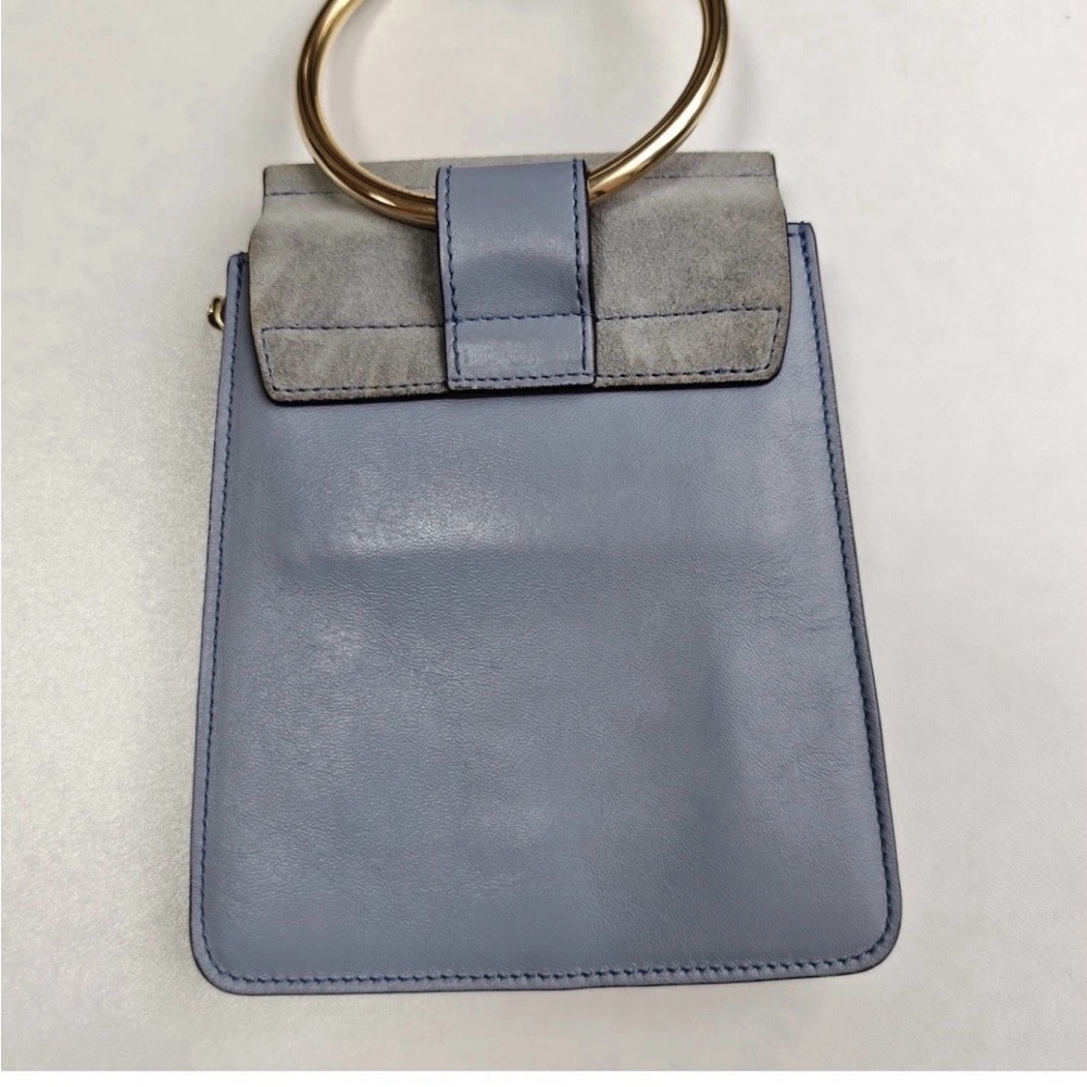 Chloé Light Blue Leather Shoulder Bag with Gold Hardware AUTHENTIC - Picture 4 of 13